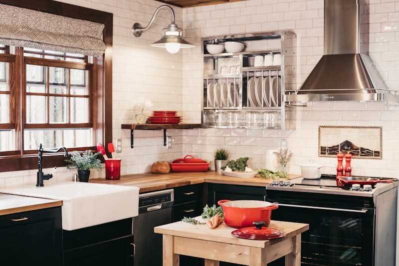Family cooking together on a laminate kitchen countertop